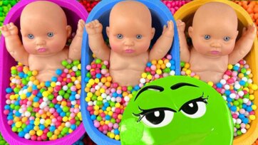 Color Fun with Baby Dolls and Rainbow Balls Learning for Kids