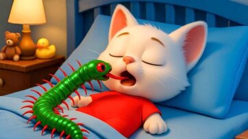 Cute White Kitten Plays with Rainbow Pop It Toy - Fun and Relaxing for Kids